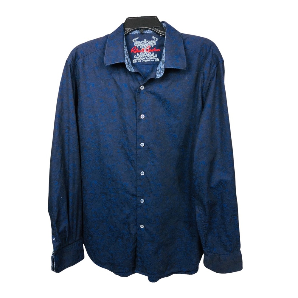 Robert Graham Navy Blue Patterned Button-Down Shi… - image 1
